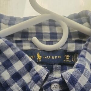 Ralph Lauren Blue and White Checkered Men's Shirt